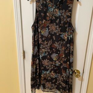 Tommy Hilfiger Size 14 Floral Sleeveless Shift Dress Mock Neck 🌿✨